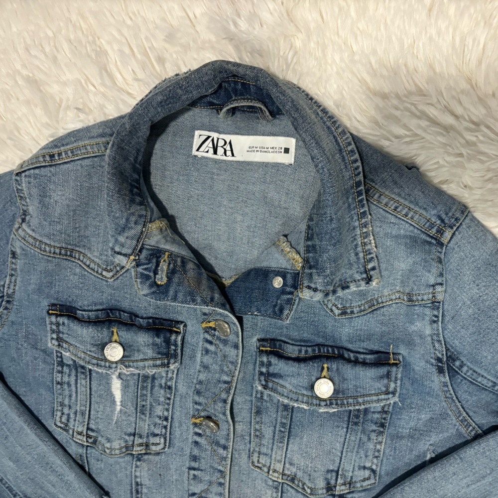 Zara | Jackets & Coats | Zara Fitted Denim Jacket | - Picture 3 of 5